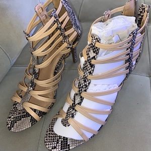 Sexy animal print high heel sandals